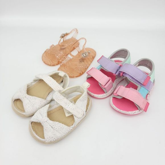 Old Navy Other - Baby Sandals Shoes Bundle Summer Old Navy Child of Mine Wonder Nation White Pink